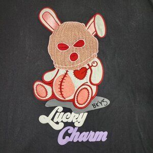 BKYS Shirt Black Embroidered Lucky Charm Bunny, Men's 3XL
